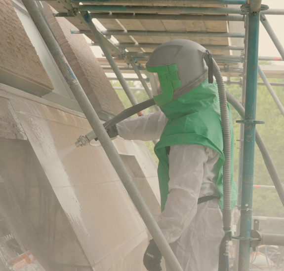 Frans kalksteen zandstralen